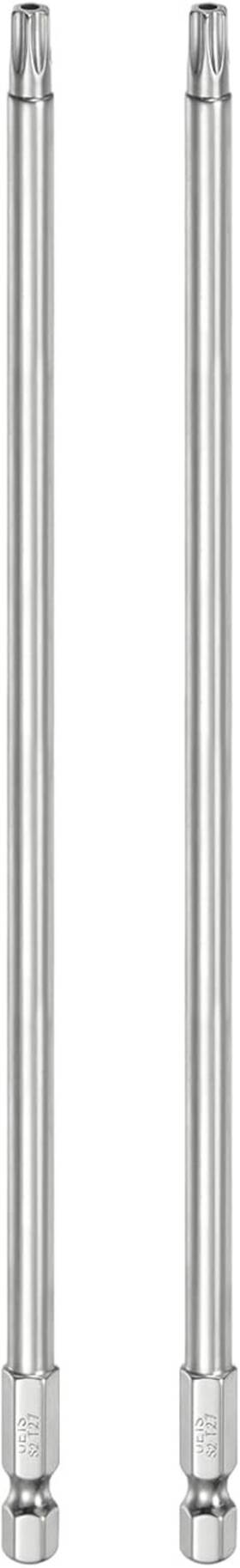 241217 Harfington 2pcs T27 Security Torx Bit 1/4 Inch Hex Shank 8 X Silver Tone