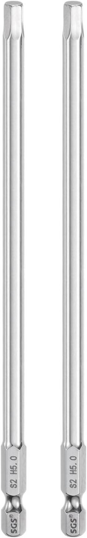 Hta240822hh002451 Harfington 2pcs Hex Head Wrench Drill Bit 5mm H5 X 150mm Silver Tone