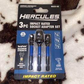 64604 Hercules Impact Rated Hex Shank Socket Driver Set 3-piece