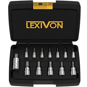 Lx-142 Hex Bit Socket Set Premium S2 Alloy Steel 13-piece Sae 5/64inch 9/16inch