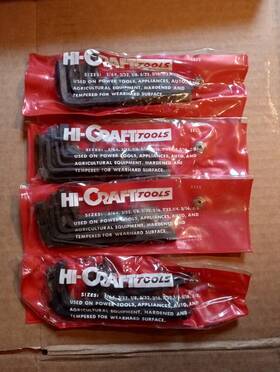 8805 Hi-craft Tools Vintage Nos - 4 Packs Allen Wrench Hex Key Set- 9 Pc Set