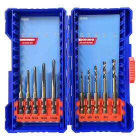 Hf102022 Highfire 10-piece Hex Shank Drill And Tap Set 10pcs Tap&drill Black Gold