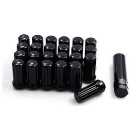 49351bkc-09 Hongsheng Auto Accessory Inc. 49351bkc-09-24pcs Black Chrome M14x1.50 Duplex Spline Lug Nut With Key 24 Pack