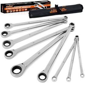 81056 Horusdy 9-piece Extra Long Ratcheting Wrench Set Double Box End 8mm - 19mm