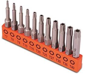 94265 Horusdy 11-piece Tamper Resistant Star Bits S2 Steel T7 - T40 Security Torx Bi