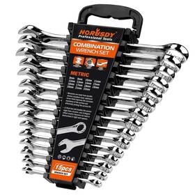 97497 Horusdy 15-piece Metric Wrench Sets Premium Combination Black