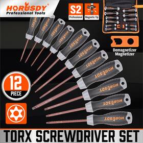 Ref94277 Horusdy 12 Pc Torx Screwdriver Set Magnetic T6 - T40 Security Tamper Proof Star S2 Steel