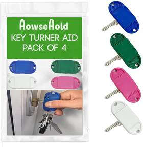 Howsehold 313044392377 Key Turner Pack Of 4 For Easy Grip - Suitable Weak Hands Colours