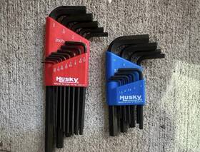 0343105 Husky Hex Key Set 18 Piece Metric/standard Short And Long Arm Steel Black