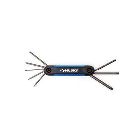 Husky 037103357854 8 Piece Mini Folding Torx Key Allen Wrench Fold Up Ends Holder Tool Set