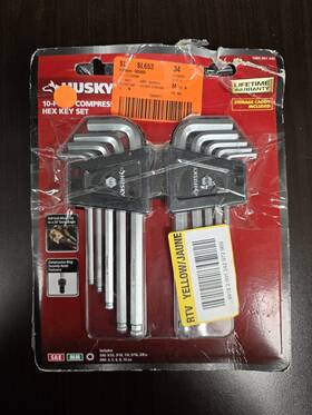 1005001445 Husky 10 Piece Compression Hex Key Set With Storage Caddy Model Hcomphexkey10