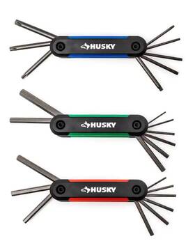 149798 Husky New Sae/metric And Torx Folding Hex Key Set 3-piece