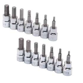 Husky 313037842872 3/8 Inch Drive Hex Bit Sae/mm Socket Set 14-piece