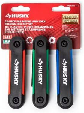 Husky 445000041050 Sae/metric Folding Hex Key Set With Bonus Torx 3-piece