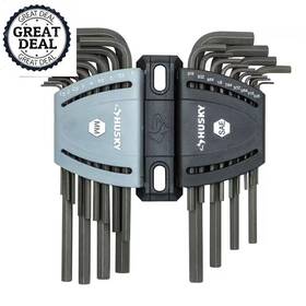 Husky 445003897883 Sae/metric Long Arm Hex Key Set 26-piece Durable Alloy Steel Hand Tools Black