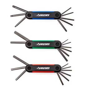 Husky 445011617602 Folding Hex Key Set 9-piece Sae 8-piece Mm Torx