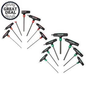 Husky 445018810891 14-piece T-handle Sae And Mm Hex Key Set Ergonomic Grips L-shaped Alloy Steel