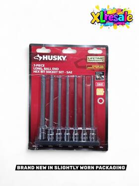 Husky 445031950963 3/8 In Drive Sae Long Ball Hex Bit Socket Set 7-piece
