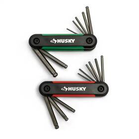 Husky 726084520264 Ball End Folding Hex Key 9-pieces Sae And 8-pieces Mm