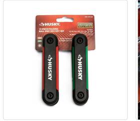 Hbefhksm17pc-06 Husky Ball End Folding Hex Key 9-pieces Sae And 8-pieces Mm