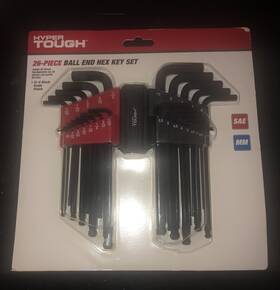 Ht20211023 Hyper Tough 26pc Allen Ball Point End Long Arm Hex Key Wrench Set Sae/mm