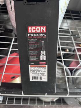 56585 Icon Box Professional Ball Hex Socket Set 8 Piece Sae S2 Steel Chrome Vanadium