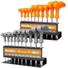 Iron Forge Tools 688941053905 20 Piece T Handle Allen Wrench Set - Sae And Metric Hex Key With Stand U.s