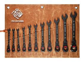 137115 Ironcube Black Ratcheting Combination Wrench Set 11-pc Sae Flex-head