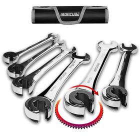 Arfnw-6 Ironcube Brake Line Wrench Set Metric 10-17mm - Ratcheting Black