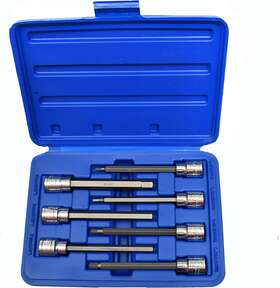 43398-31738 J&r Quality Tools 3/8 Sae Extra Long Hex Allen Bit Socket Set 7pc With Case