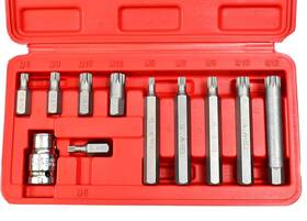 J&r Quality Tools 670221812432 11pc Xzn 12 Point Spline Socket Bit Set Hex Shank M5 M6 M8 M10 M12 One Size