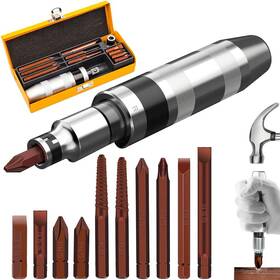 Jj045a Jeejinyan 12 Pcs Manual Impact Driver S2 Alloy Steel Bit Set One Size
