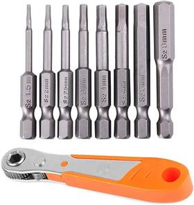 J7307 Jenoco Impact Driver Allen Bits Set Hex Head Bit Long Alan Wrench Key Power Drill 1/4 Inch