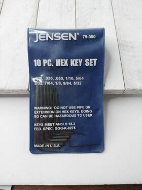 79-050 Jensen Vintage 10 Pc. Hex Key Set #79-050 Technician Usa Made