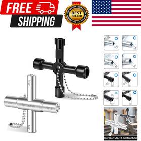 Jiegong 769284275848 Multi-functional 4 Way Sillcock Key Set 2-pack Utility Water For Valves