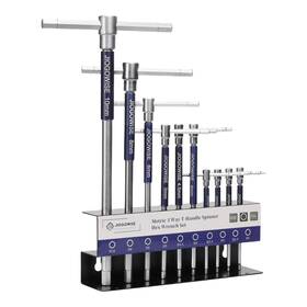 Jiogowise 768510394148 10pcs Metric 3-way T-type Hex Wrench Set T-handle Sliding Top With Spinning S