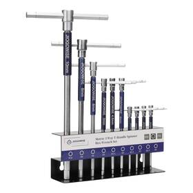 Jiogowise 768510394155 10pcs Metric 3-way T-type Hex Wrench Set T-handle Sliding Top With Spinning S