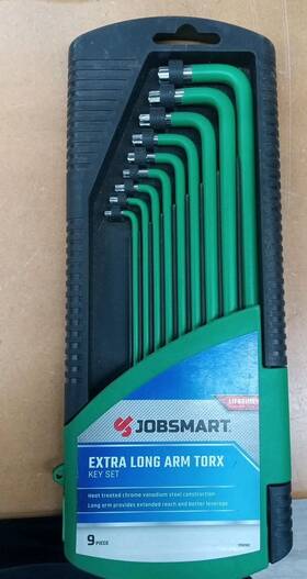 1700162 Jobsmart Extra Long Arm Torx- 9 Pc Key Set