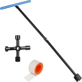 Joretle 744759614971 Water Meter Key 28 Inch Shut Off Tool - 4-way Multifunctional And Seal Tape