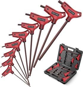 Get032-eu-a Kalkon 9pcs T-handle Allen Wrench Set S2 Steel Metric 2-10mm Ball End Hex Key With Box