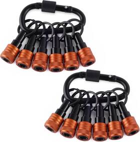 Katerk 445056084025 Bit Holder Key Chain 12 Pcs Set 1/4 Inch Socket Hex Shank Holders Keychain