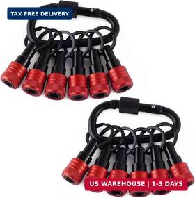 Katerk 777816943028 Bit Holder Key Chain 12 Pcs Set 1/4 Inch Socket Hex Shank Holders Keychain