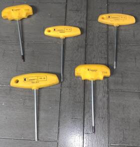 Ttp-15 Kennametal 5 Hex Key Allen Wrench T-handle Yellow Grip Torxplus And 20