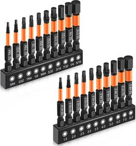 Keygears88 445041223293 20 Pcs Hex Bit Set 1/4 Shank Impact Head Allen Wrench Drill