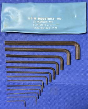 5120-00-529-1475 Kgm Vintage Hex Allen Wrench 13 Piece Set