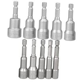 Mg-43 Kigauru 10 Pcs Quick-change Magnetic Nut Driver Drill Bit Sets 1/4 Inch Hex Shank 6