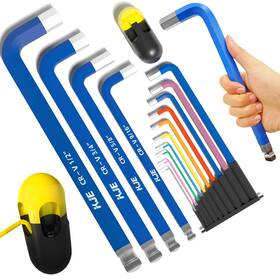 Kje 14pcs 1/16-3/4 14-piece Extra Long Jumbo Hex Key Allen Wrench Set Large Sae Size 1/16 Inch -3/4