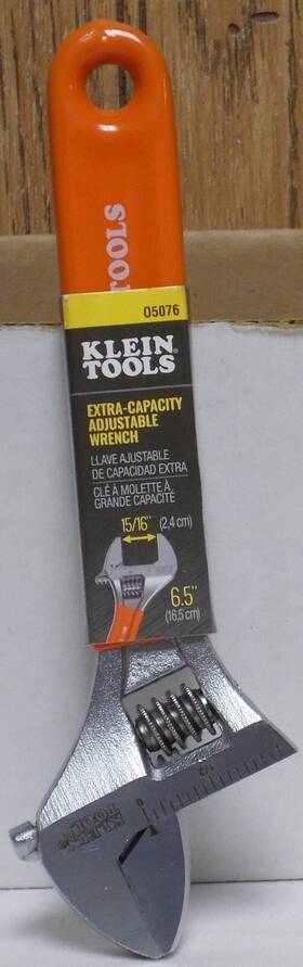 05076 Klein Tools 092644190186 Extra-capacity 6.5 Inch Adjustable Wrench