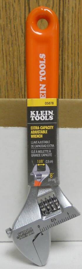 05078 Klein Tools 092644190193 Extra-capacity 8 Inch Adjustable Wrench