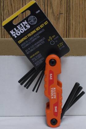 70540 Klein Tools 092644370229 Compact Folding Hex Key Set Sae Sized Keys